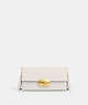 COACH®,ELIZA SMALL FLAP CROSSBODY,Leather,Mini,Gold/Chalk,Front View