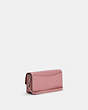 COACH®,ELIZA SMALL FLAP CROSSBODY,Leather,Mini,Silver/True Pink,Angle View
