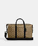 COACH®,ELLERY SMALL DUFFLE IN SIGNATURE CANVAS,Coated Canvas,X-Large,Gunmetal/Khaki,Front View