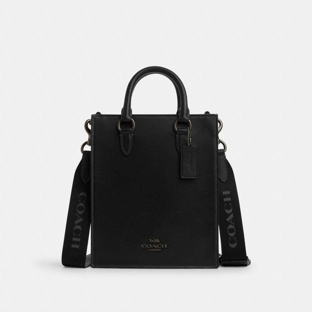 COACH®,DYLAN TOTE BAG IN COLORBLOCK SIGNATURE CANVAS,Signature Canvas,Medium,Gunmetal/Black/Charcoal,Front View