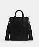 COACH®,DYLAN TOTE IN COLORBLOCK SIGNATURE CANVAS,Silk,Medium,Gunmetal/Black/Charcoal,Front View