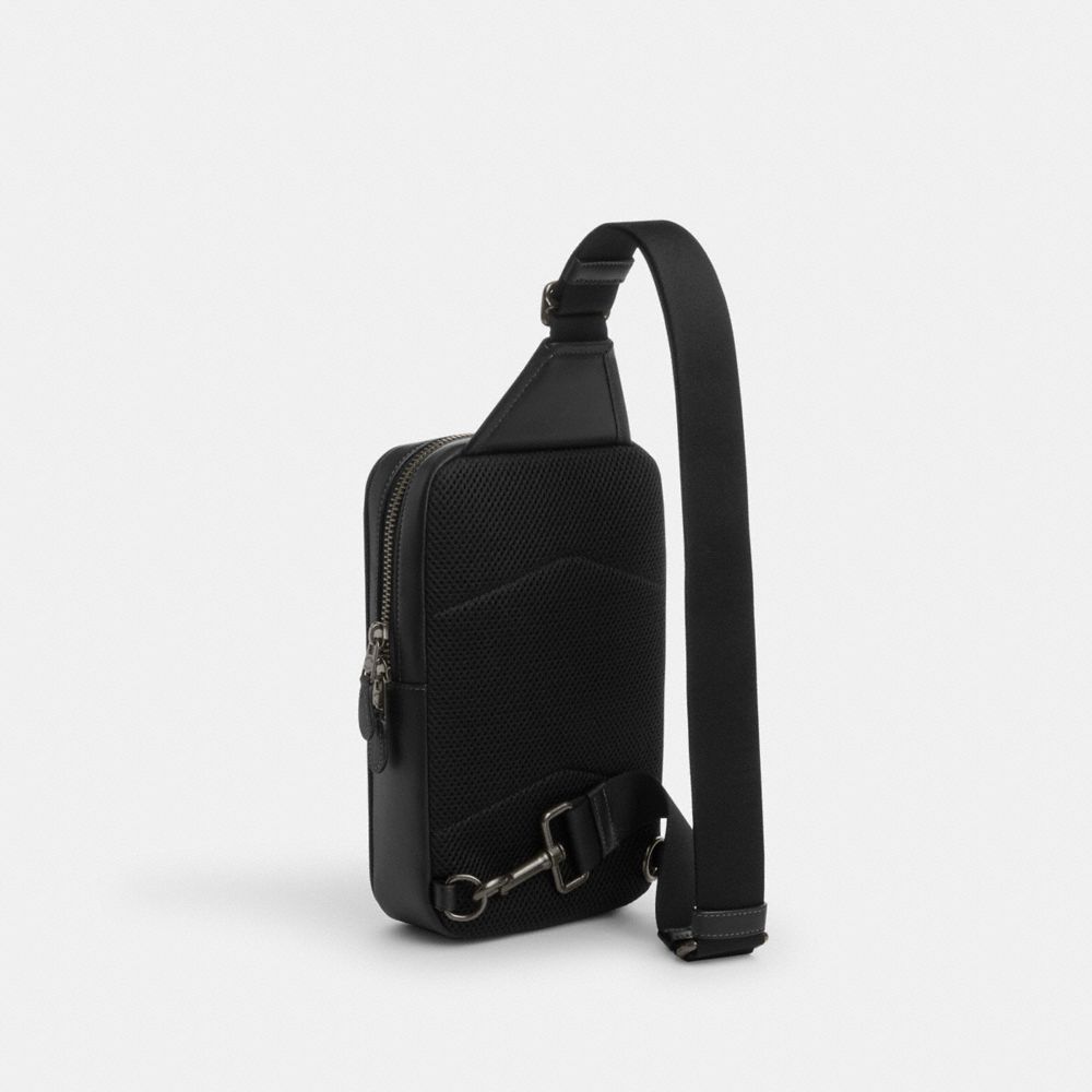 COACH®,SAC SULLIVAN EN TOILE SIGNATURE,pvc,Bronze industriel/Noir/Craie,Angle View