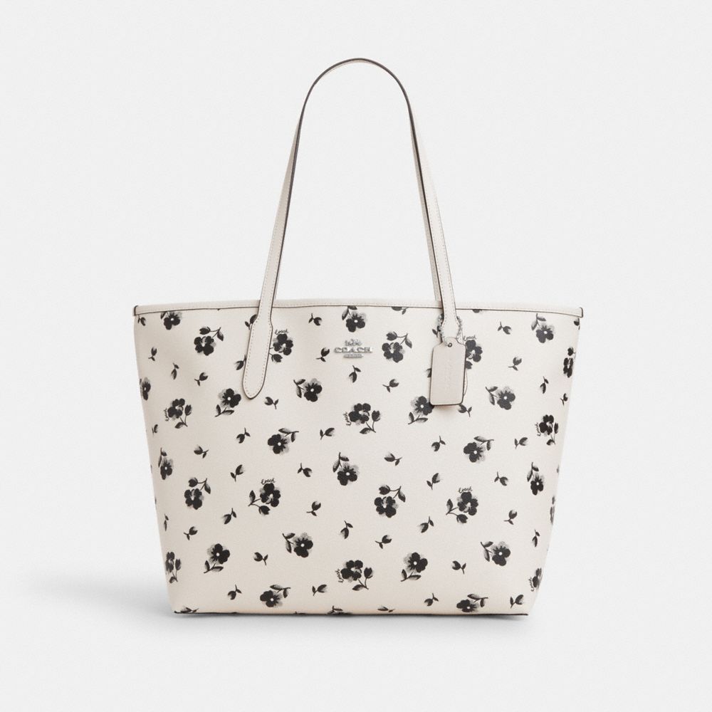 Carry It All Rubber Tote Bag - White Floral