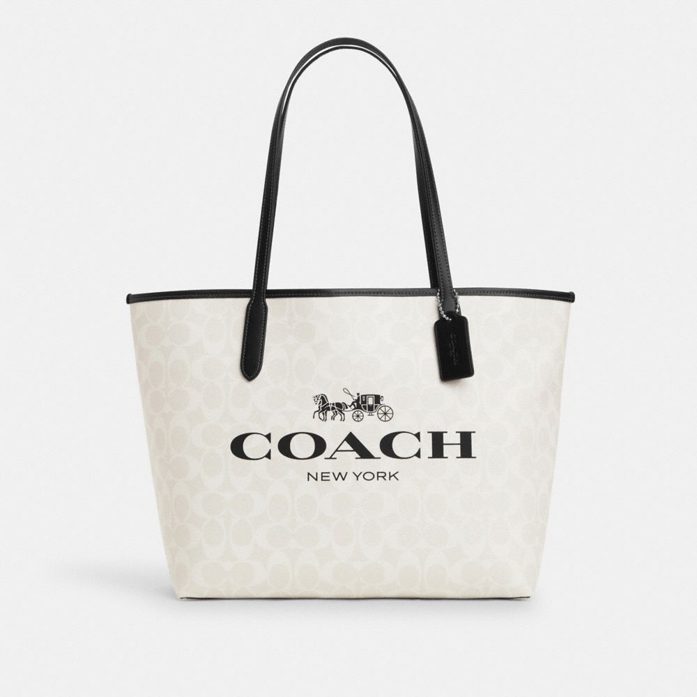 新品★COACH シグネチャーキャンバスシティトートバッグCP072コーチ