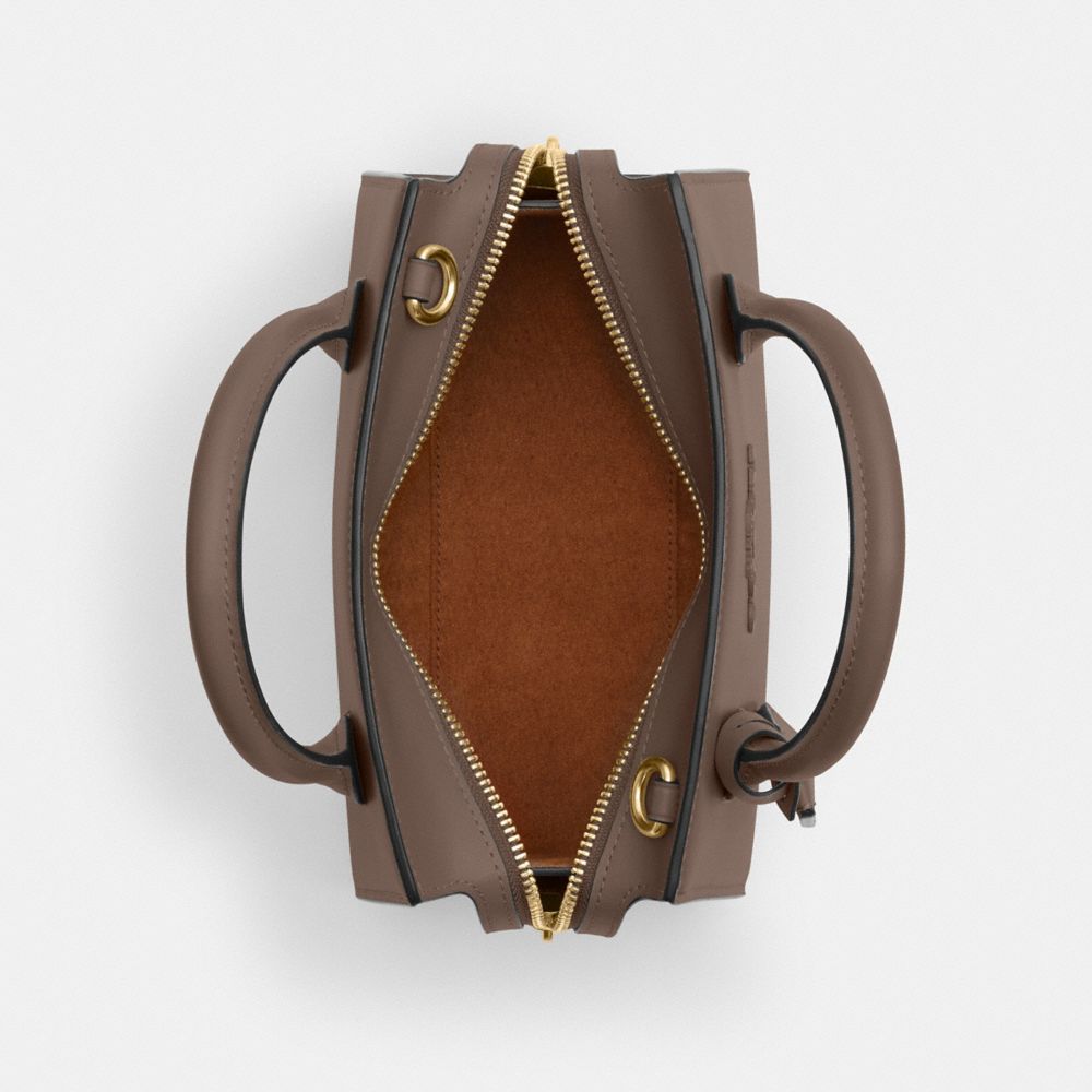 COACH®,CABAS ANDREA,Cuir lisse,Or/Pierre foncée,Inside View,Top View