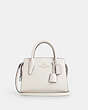 COACH®,ANDREA CARRYALL,Leather,Medium,Silver/Chalk,Front View