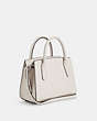 COACH®,ANDREA CARRYALL,Leather,Medium,Silver/Chalk,Angle View