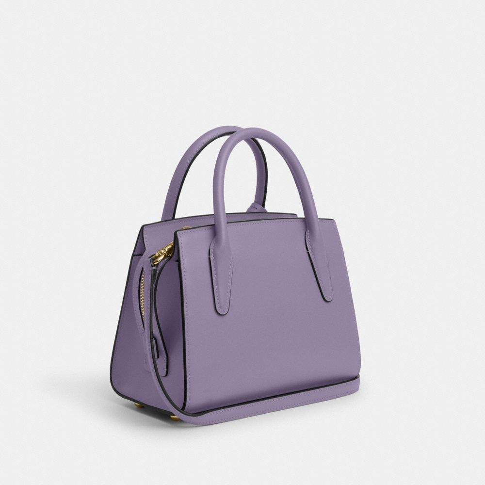 COACH®,ANDREA CARRYALL BAG,Smooth Leather,Medium,Silver/Light Violet,Angle View