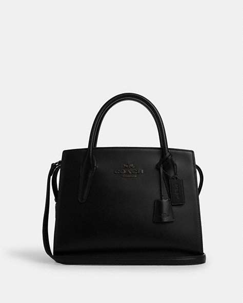 COACH®,LARGE ANDREA CARRYALL BAG,Leather,Medium,Black Copper/Black,Front View