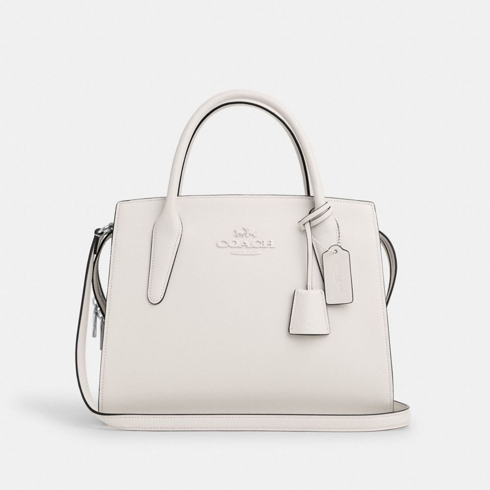 COACH®,GRAND FOURRE-TOUT ANDREA,Cuir,Argent/Craie,Front View