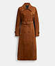 COACH®,HERITAGE C SUEDE TRENCH COAT,Suede,Saddle,Front View