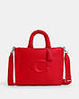 COACH®,PILLOW TOTE,Leather,Large,Silver/Bright Poppy,Front View