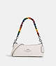 COACH®,CHARLOTTE SHOULDER BAG,Leather,Small,Silver/Chalk Multi,Front View