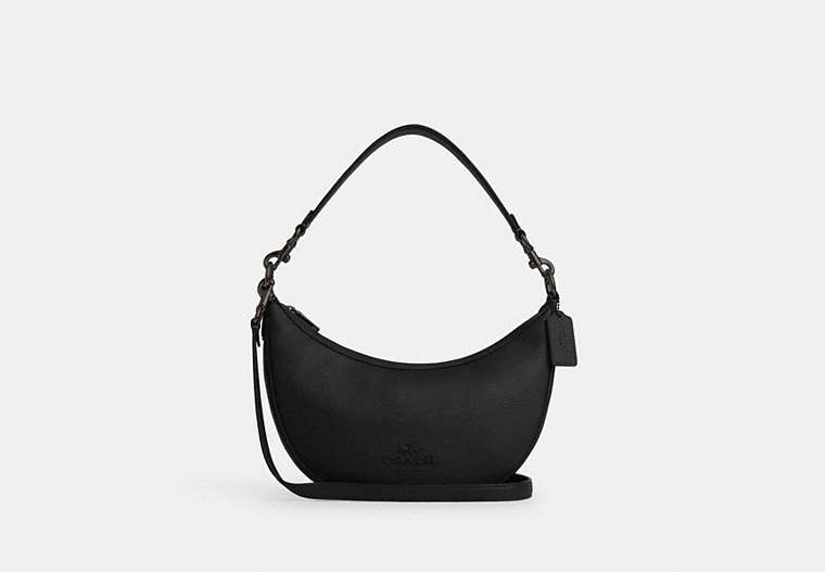 COACH®,ARIA SHOULDER BAG,Leather,Medium,Black Copper/Black,Front View