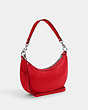 COACH®,ARIA SHOULDER BAG,Leather,Medium,Silver/Bright Poppy,Angle View