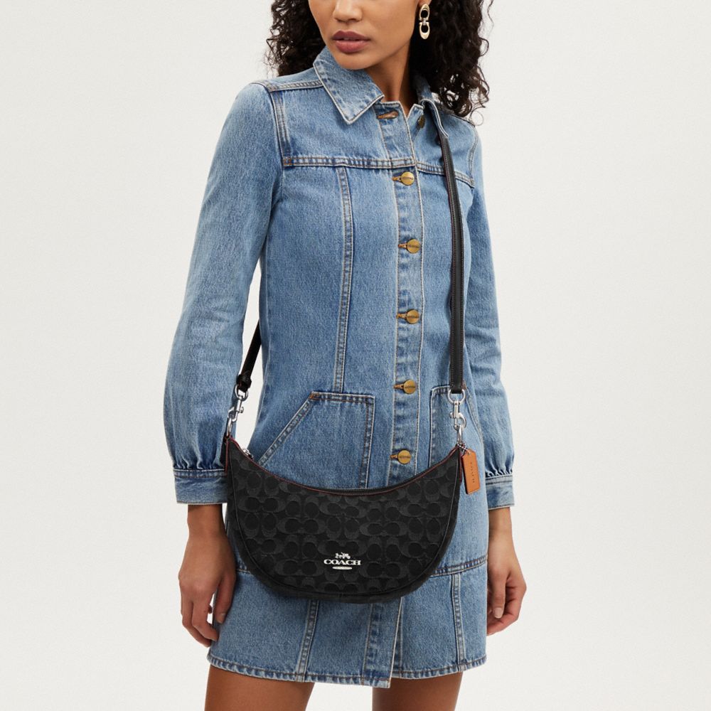 COACH®,Aria Shoulder Bag In Signature Denim,,Detail View