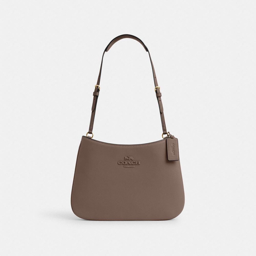 COACH®,PENELOPE SHOULDER BAG,Smooth Leather,Mini,Im/Dark Stone,Front View image number 0