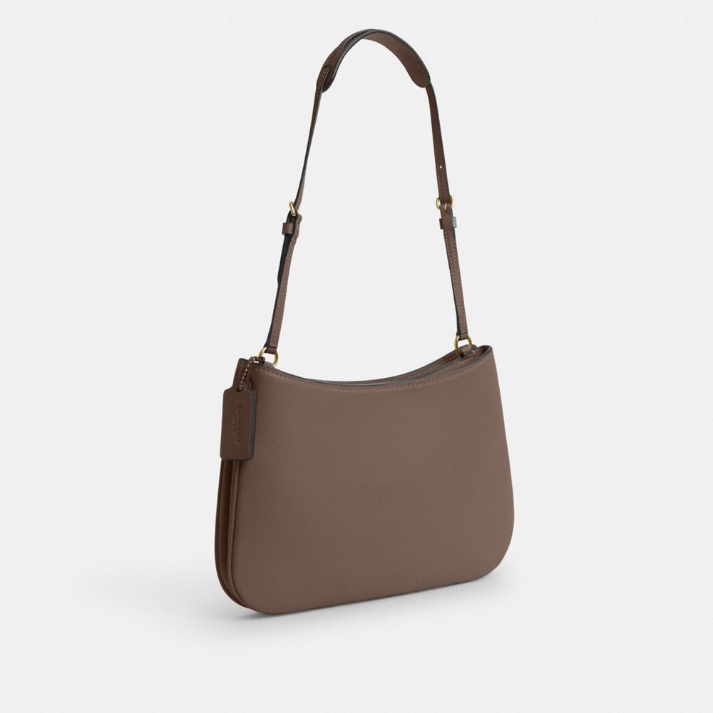COACH®,PENELOPE SHOULDER BAG,Smooth Leather,Mini,Im/Dark Stone,Angle View