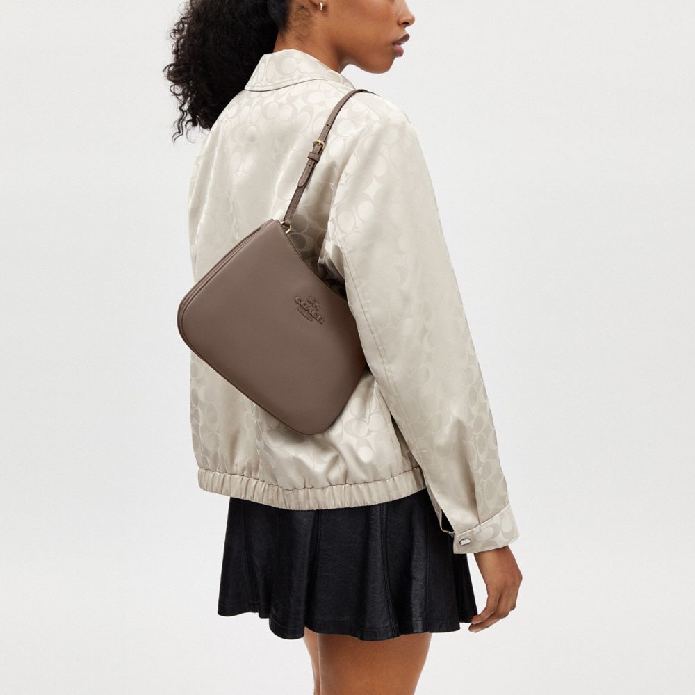 COACH®,Penelope Shoulder Bag,Leather,Shoulder Bag,Belt,Color Metal,Casual,Brown,Detail View