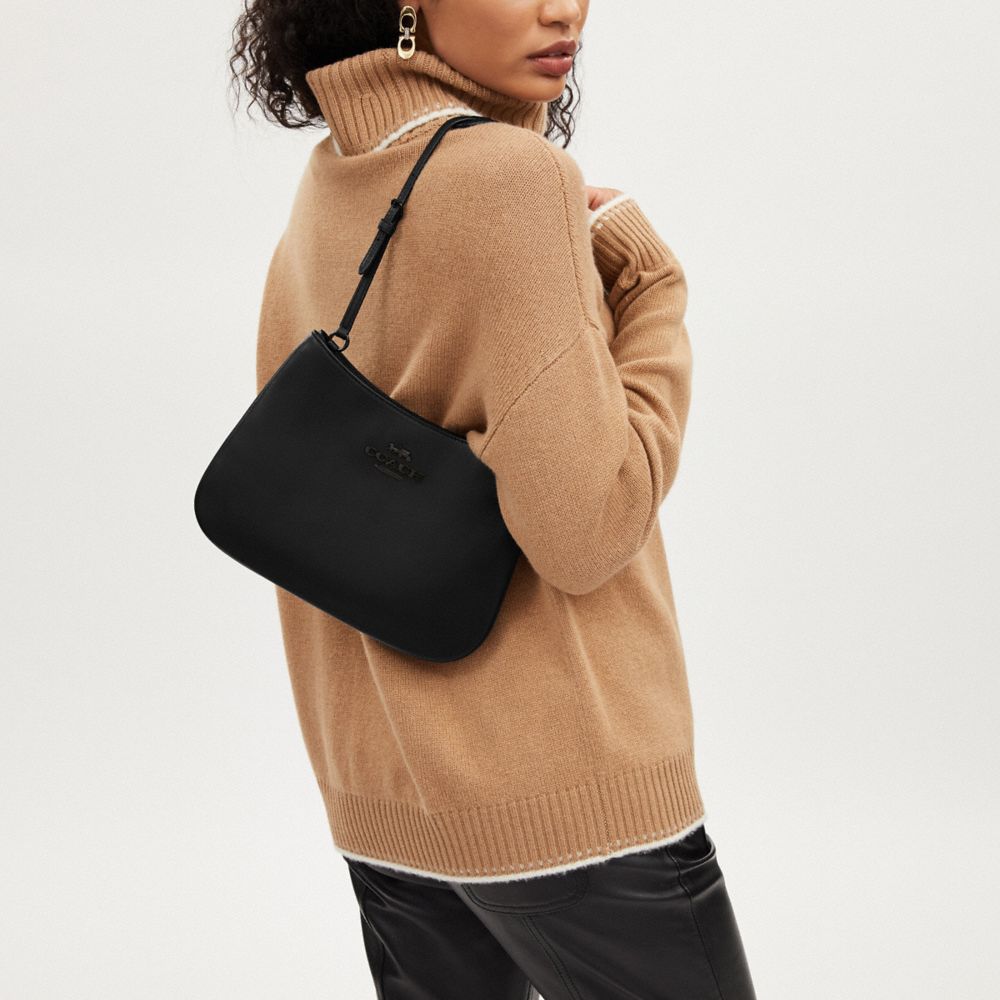 COACH®,Penelope Shoulder Bag,Leather,Shoulder Bag,Belt,Color Metal,Casual,Black,Detail View