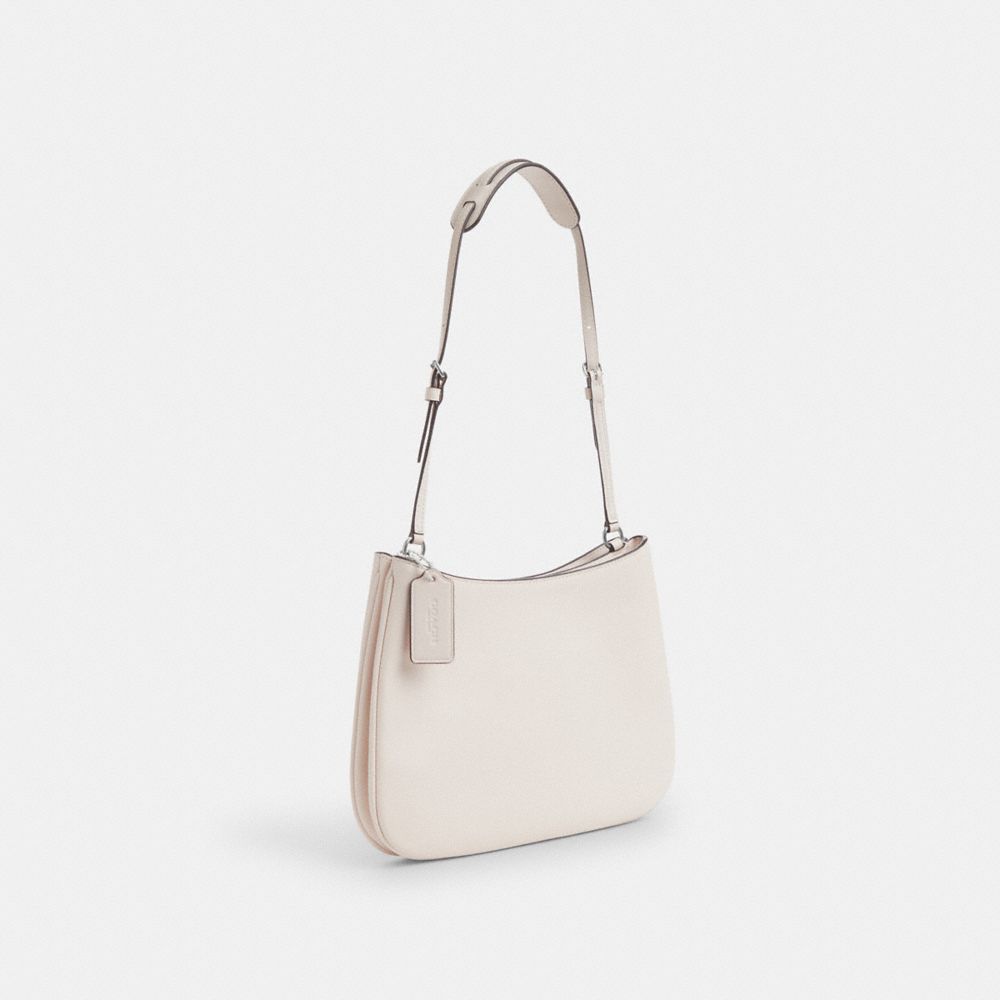 COACH®,PENELOPE SHOULDER BAG,Smooth Leather,Mini,Silver/Chalk,Angle View