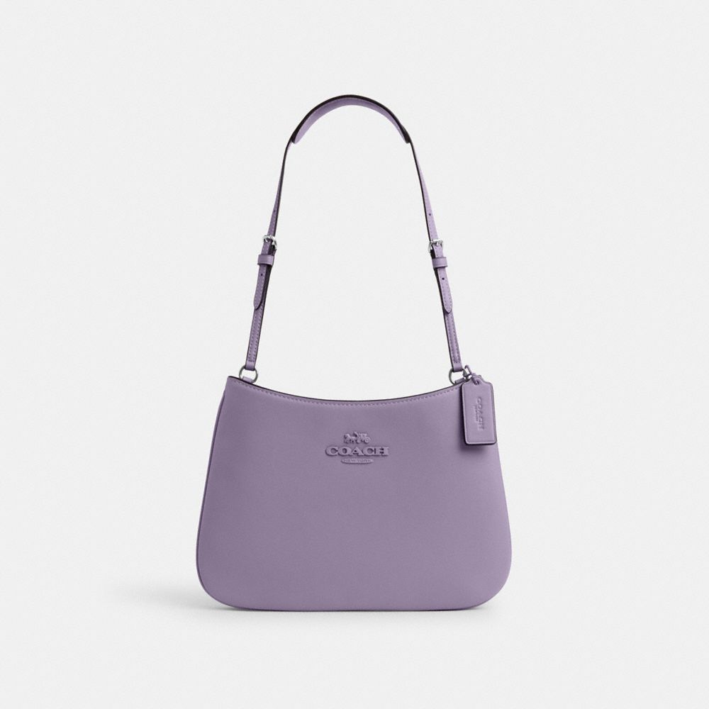 COACH®,PENELOPE SHOULDER BAG,Novelty Leather,Mini,Silver/Light Violet,Front View