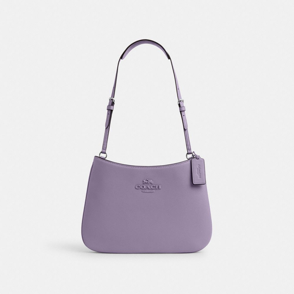 COACH®,PENELOPE SHOULDER BAG,pvc,Mini,Silver/Light Violet,Front View