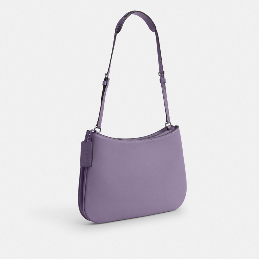 COACH®,PENELOPE SHOULDER BAG,Smooth Leather,Mini,Silver/Light Violet,Angle View
