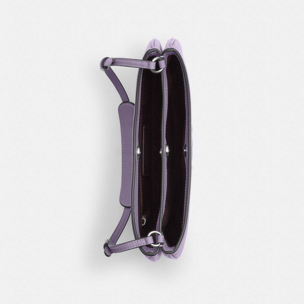 COACH®,PENELOPE SHOULDER BAG,Smooth Leather,Mini,Silver/Light Violet,Inside View,Top View