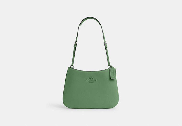 COACH®,PENELOPE SHOULDER BAG,pvc,Mini,Silver/Soft Green,Front View image number 0