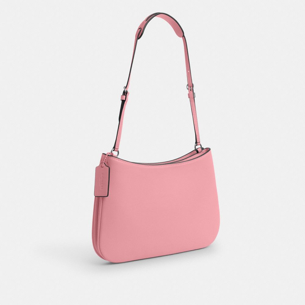 COACH®,PENELOPE SHOULDER BAG,Smooth Leather,Mini,Silver/Flower Pink,Angle View