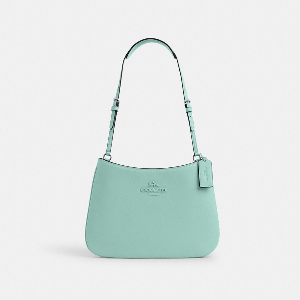 COACH®,SAC ÉPAULE PENELOPE,Cuir lisse,Sv/Bleu délavé,Front View