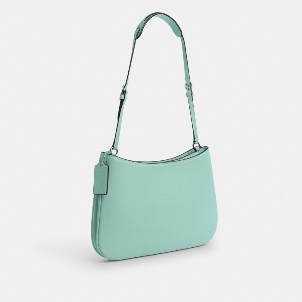 COACH®,PENELOPE SHOULDER BAG,Smooth Leather,Mini,Sv/Faded Blue,Angle View