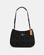 COACH®,PENELOPE SHOULDER BAG IN SIGNATURE DENIM,Leather,Mini,Silver/Black,Front View