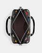 COACH®,ROWAN SATCHEL BAG IN SIGNATURE CANVAS WITH HEART PRINT,Medium,Silver/Brown Black Multi,Inside View,Top View