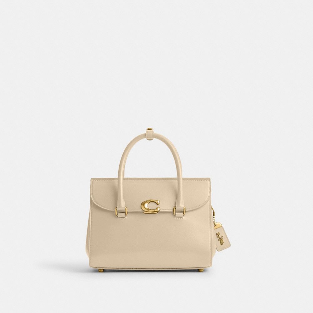COACH®,BROOME CARRYALL BAG,Luxe Refined Calf Leather,Medium,Brass/Ivory,Front View