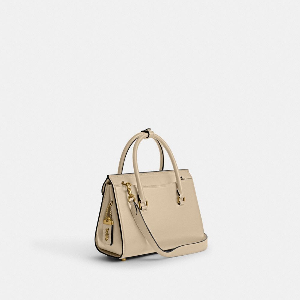 COACH®,BROOME CARRYALL BAG,Luxe Refined Calf Leather,Medium,Brass/Ivory,Angle View