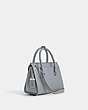 COACH®,BROOME CARRYALL BAG,Calf Leather,Medium,Silver/Grey Blue,Angle View
