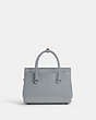 COACH®,BROOME CARRYALL BAG,Calf Leather,Medium,Silver/Grey Blue,Back View