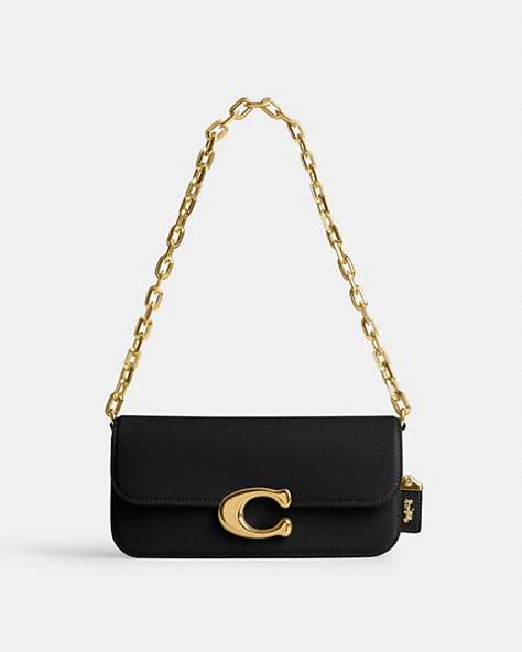 COACH®,IDOL BAG 23,Calf Leather,Small,Brass/Black,Front View