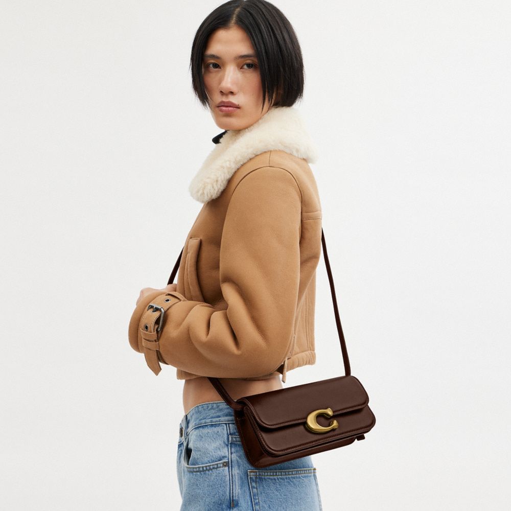 COACH®,Idol Bag 23,Leather,Shoulder Bag,Logo,Metal,Gold Metal,Day Party,