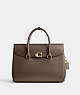 COACH®,BROOME CARRYALL BAG 36,Luxe Refined Calf Leather,Large,Brass/Dark Stone,Front View