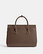 COACH®,BROOME CARRYALL BAG 36,Luxe Refined Calf Leather,Large,Brass/Dark Stone,Back View
