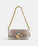 COACH®,IDOL BAG 23 IN PYTHON,Snakeskin Leather,Small,Brass/Chalk,Front View