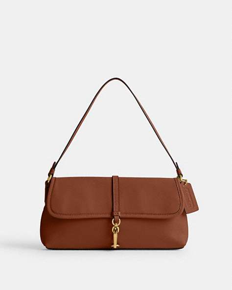COACH®,HAMPTONS BAG,Glovetanned Leather,Brass/1941 Saddle,Front View