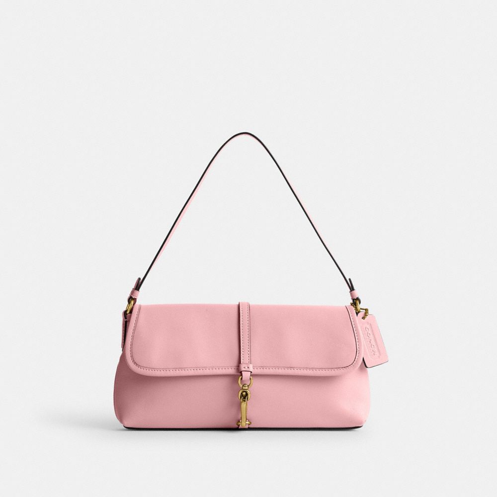 COACH®,HAMPTONS BAG,Glovetan Leather,Small,Brass/Bubblegum,Front View