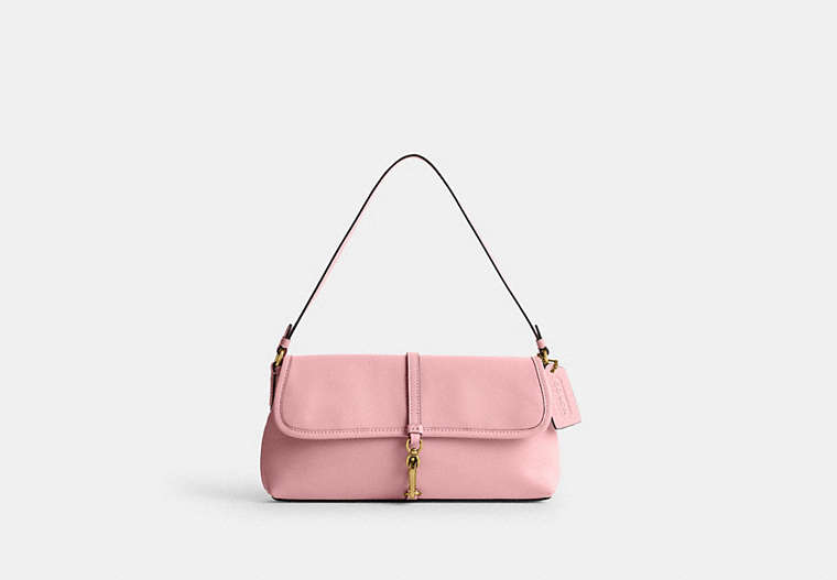 COACH®,HAMPTONS BAG,Glovetanned Leather,Mini,Brass/Bubblegum,Front View image number 0