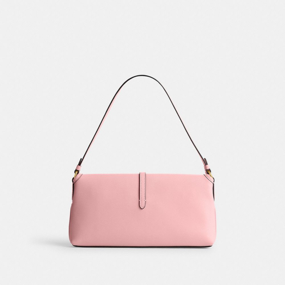 COACH®,Hamptons Bag,Leather,Shoulder Bag,Logo,Embossed,Casual,Pink,Back View