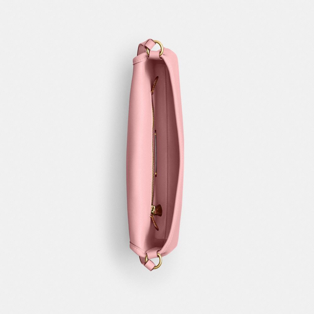 COACH®,Hamptons Bag,Leather,Shoulder Bag,Logo,Embossed,Casual,Pink,Inside View,Top View