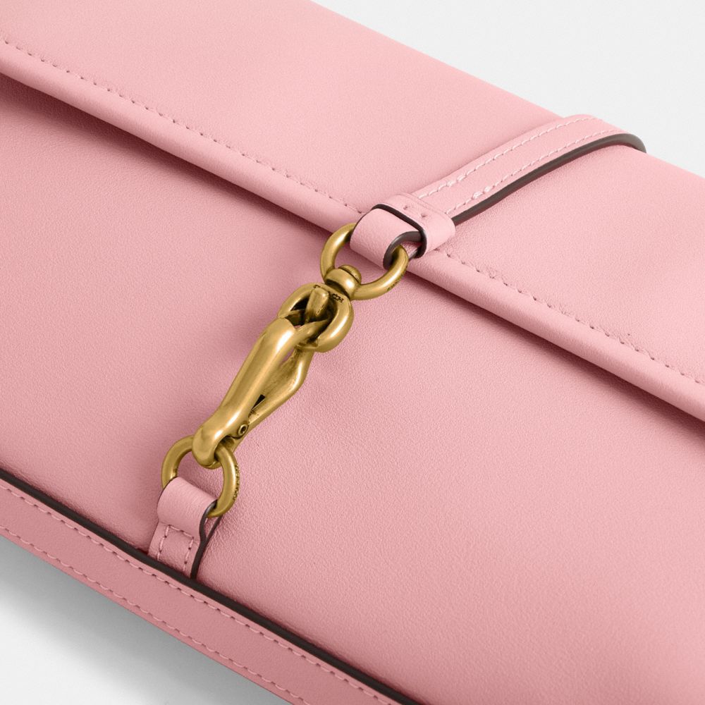 COACH®,Hamptons Bag,Leather,Shoulder Bag,Logo,Embossed,Casual,Pink,Closer View